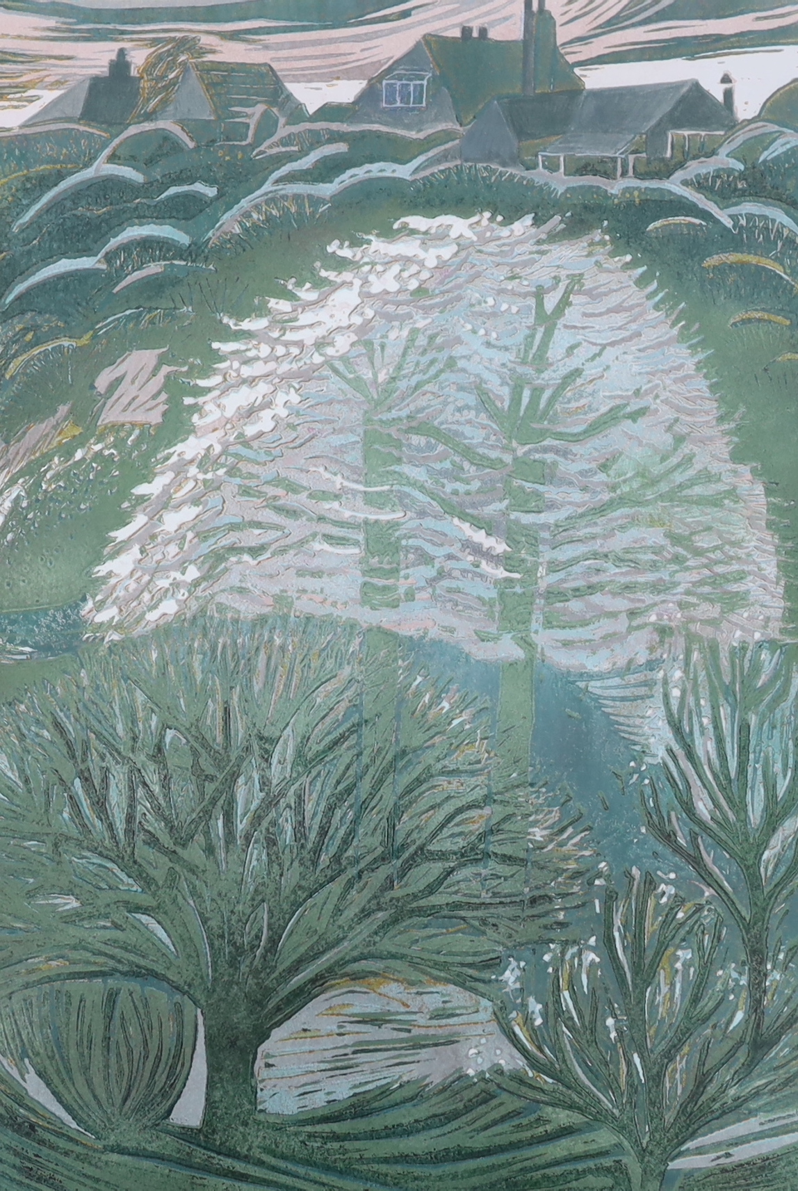 Annie Soudain (Contemporary) three signed colour prints including Cherry Trees & Autumn Breeze, each limited edition, largest 32cm x 32cm